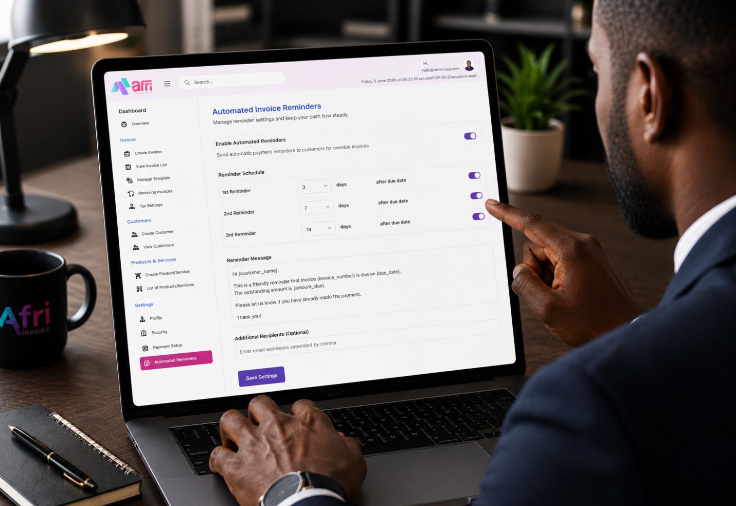 Automated invoice reminders